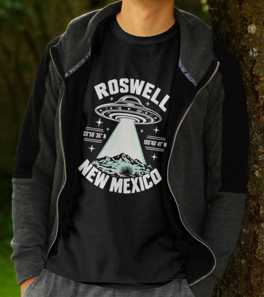 Roswell New Mexico UFO Coordinates Alien T-Shirt