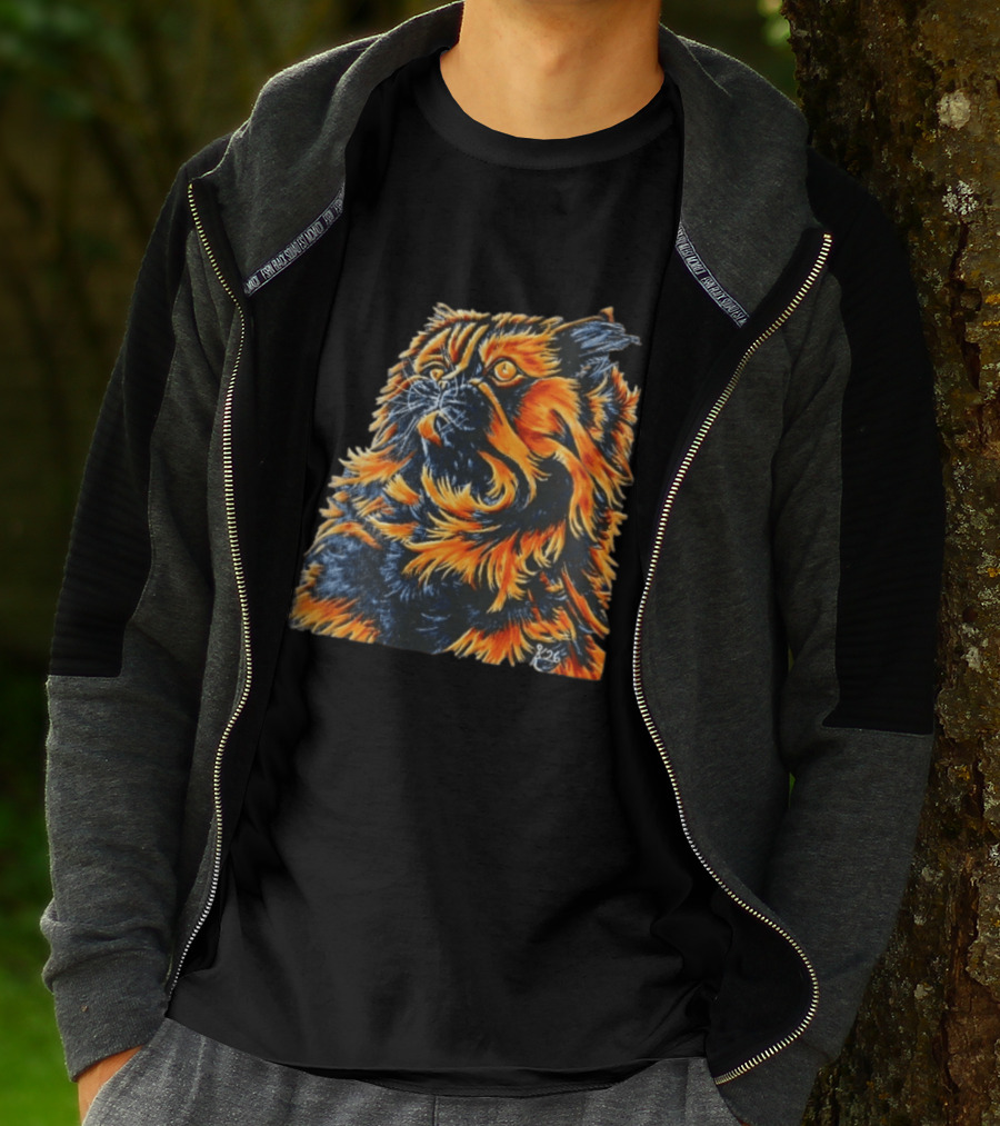 Fluffy Orange Black Tortoiseshell Persian Cat Painting 8/26 T-Shirt