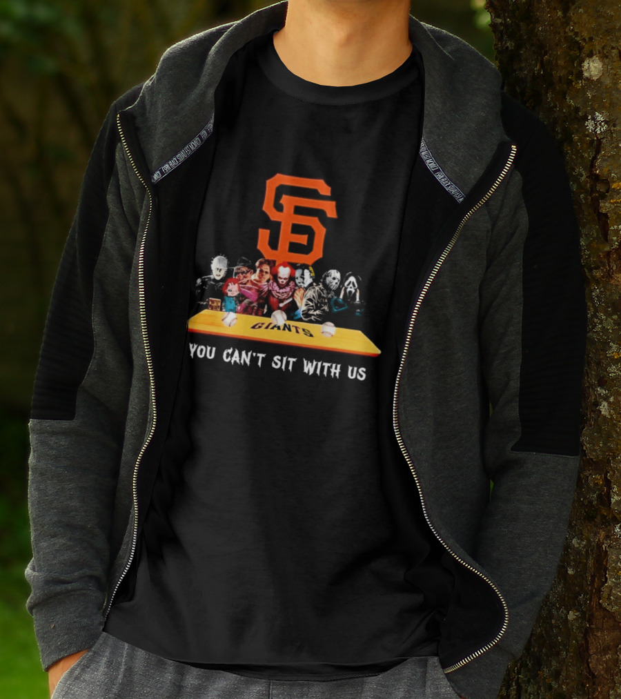 SF Giants Horror Movie Characters You Can't Sit With Us T-Shirt