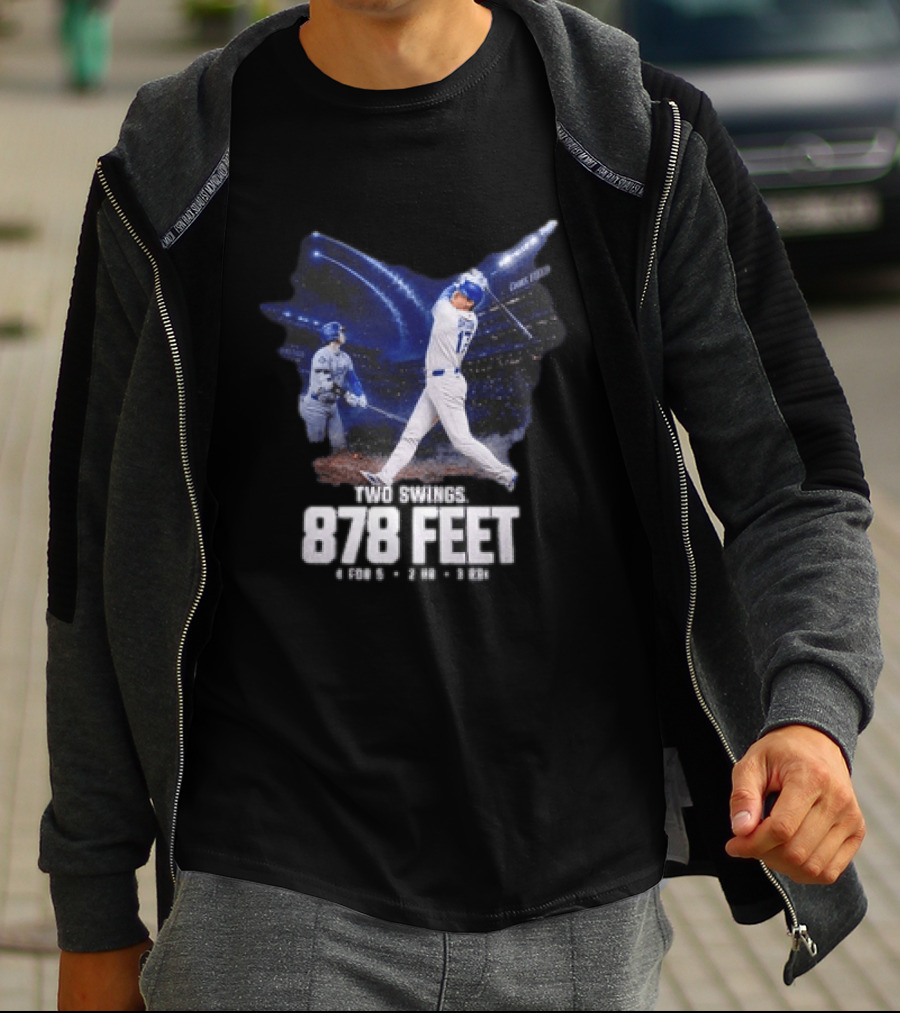 Shohei Ohtani The Shohei Show Two Swings 878 Feet LA Dodgers T-Shirt