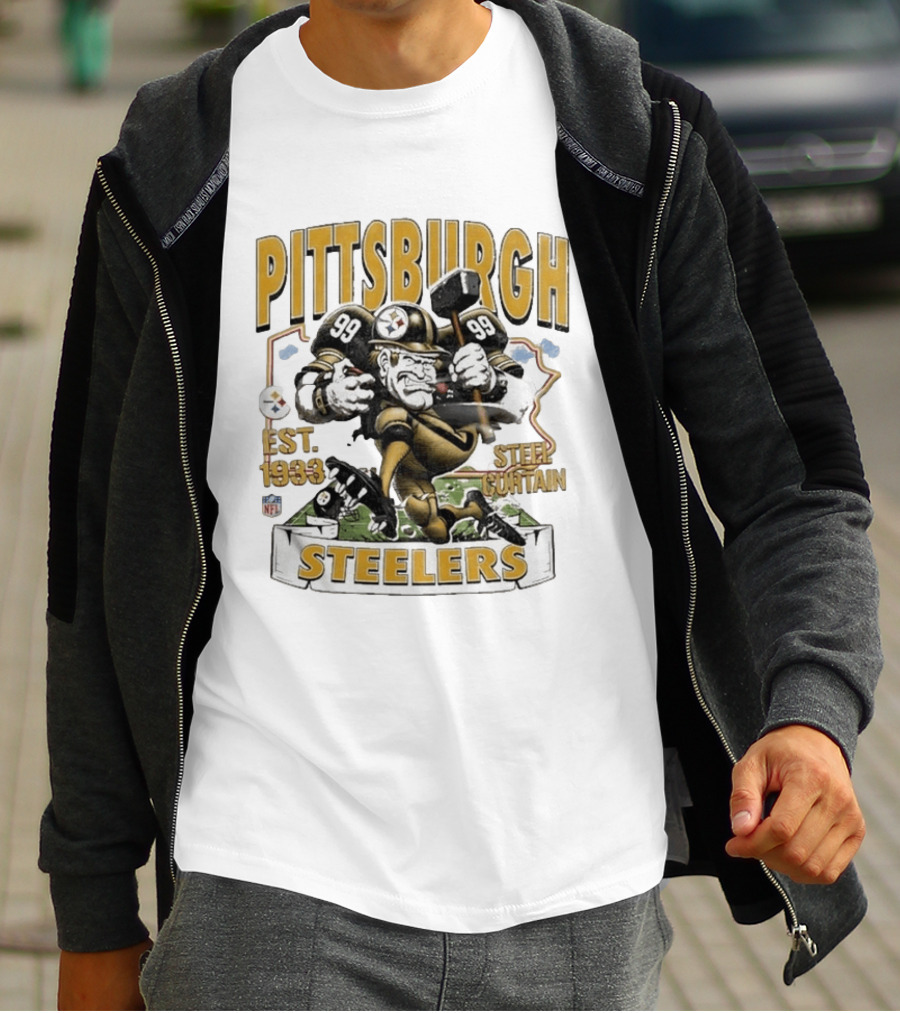 Pittsburgh Steelers Est 1933 NFL Steel Curtain 99 Football T-Shirt