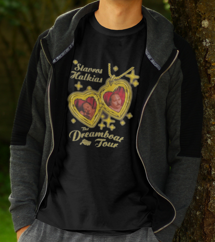 Stavros Halkias The Dreamboat Tour Heart Locket Necklace Stars T-Shirt