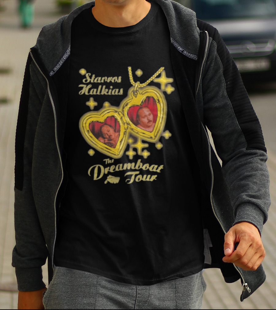 Stavros Halkias The Dreamboat Tour Heart Locket Necklace Stars T-Shirt