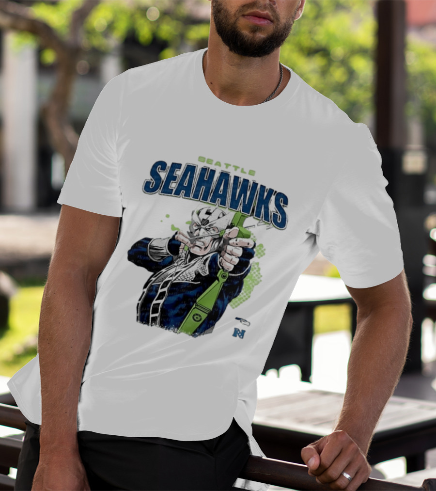 Seattle Seahawks Hawkeye Collaboration NFL Marvel T-Shirt