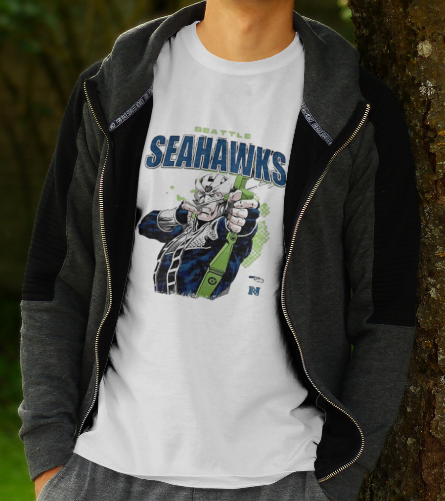 Seattle Seahawks Hawkeye Collaboration NFL Marvel T-Shirt