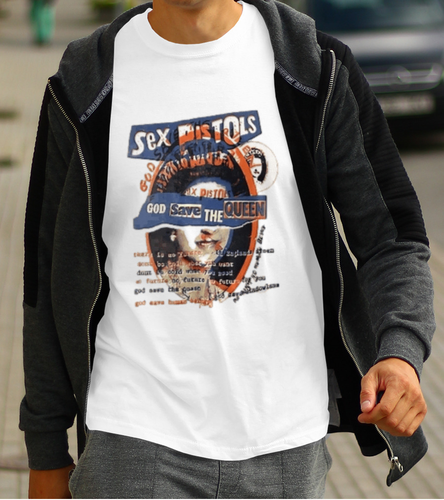 Sex Pistols God Save The Queen Royal Ransom Cutout Halftone Collage T-Shirt