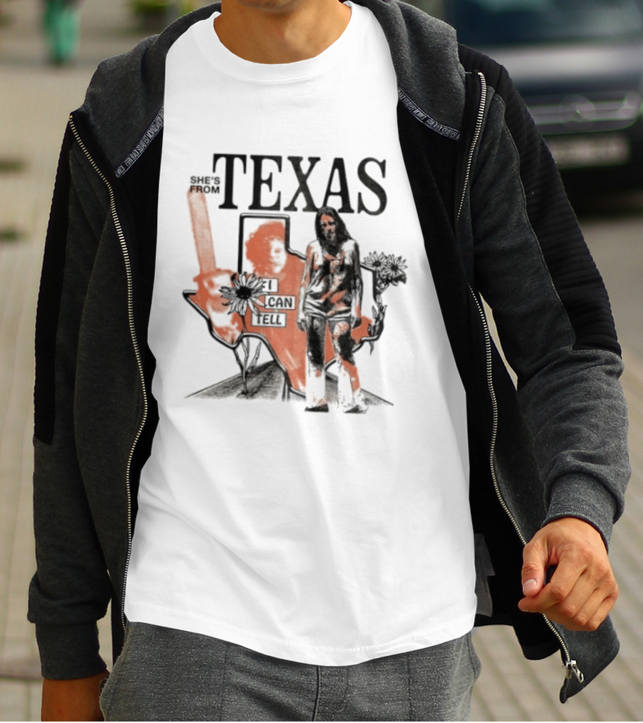 She's From Texas I Can Tell Leatherface Halloween Chainsaw T-Shirt