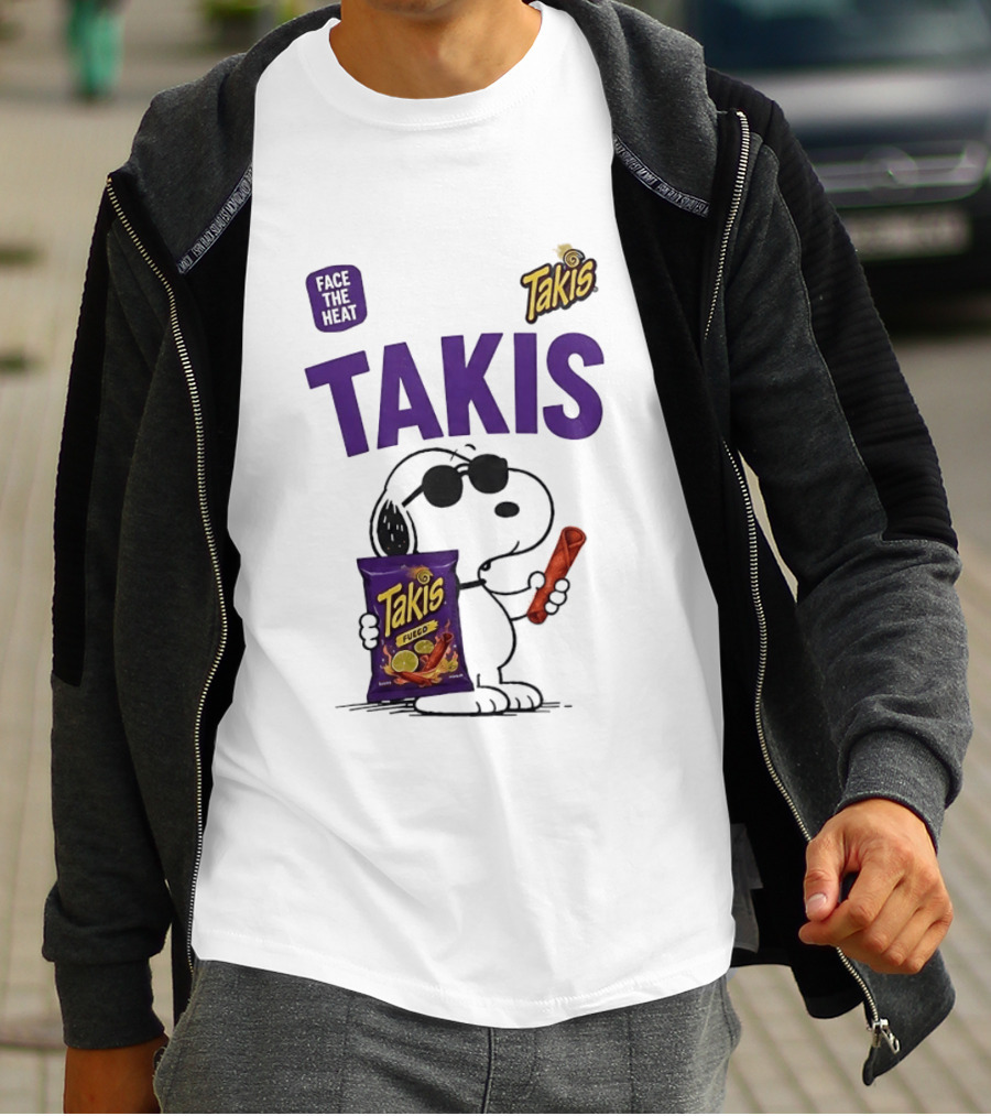 Takis Fuego Peanuts Face The Heat Snoopy Iconic Collaboration T-Shirt
