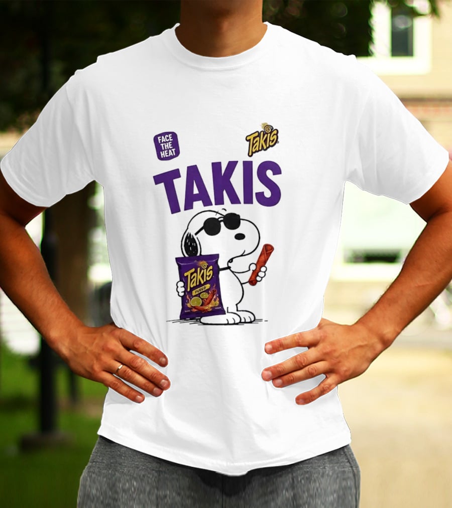 Takis Fuego Peanuts Face The Heat Snoopy Iconic Collaboration T-Shirt