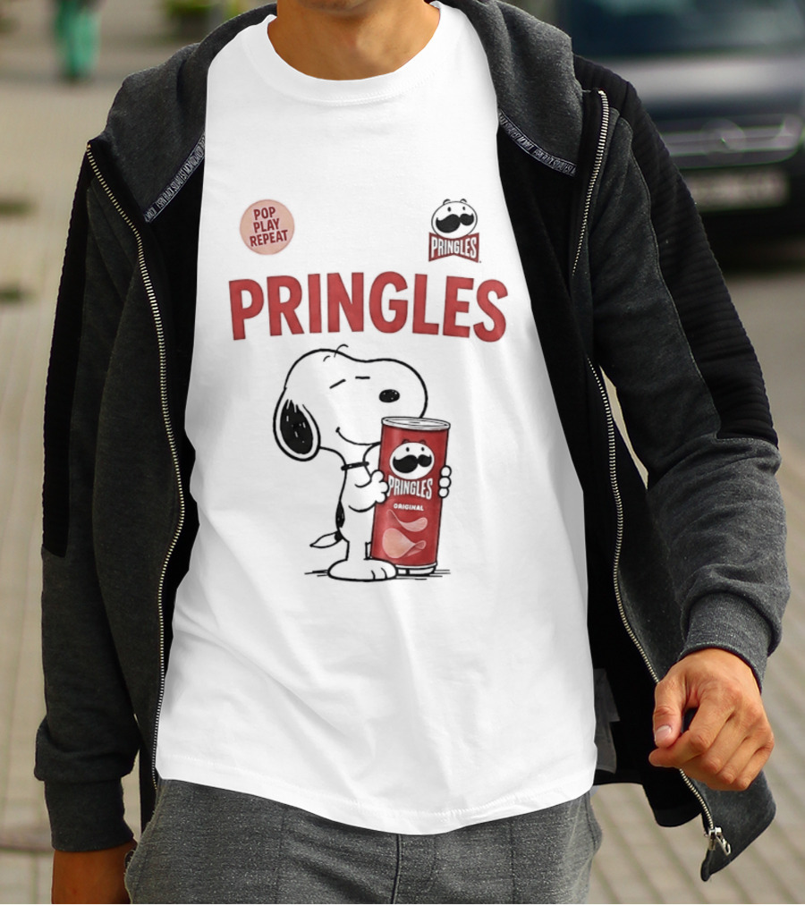 Snoopy Pringles Pop Play Repeat T-Shirt