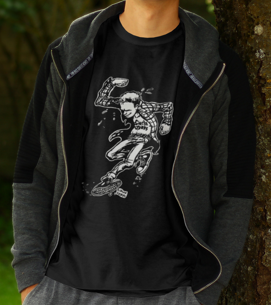 Jerks Shawn Kerri Cartoon Skanking Punk Guy Plaid Flannel T-Shirt