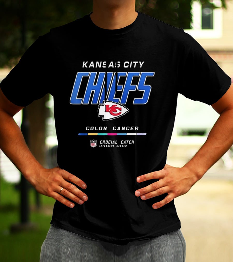 Kansas City Chiefs Crucial Catch Colon Cancer Awareness NFL T-Shirt