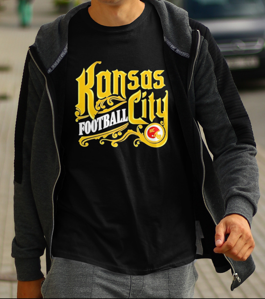 Kansas City Football City KC Chiefs Helmet T-Shirt