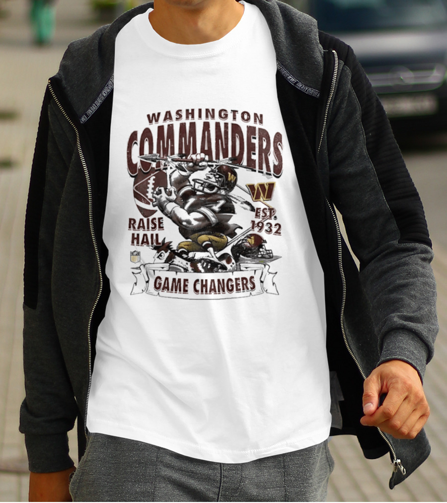 Washington Commanders Raise Hail Game Changers Est 1932 T-Shirt