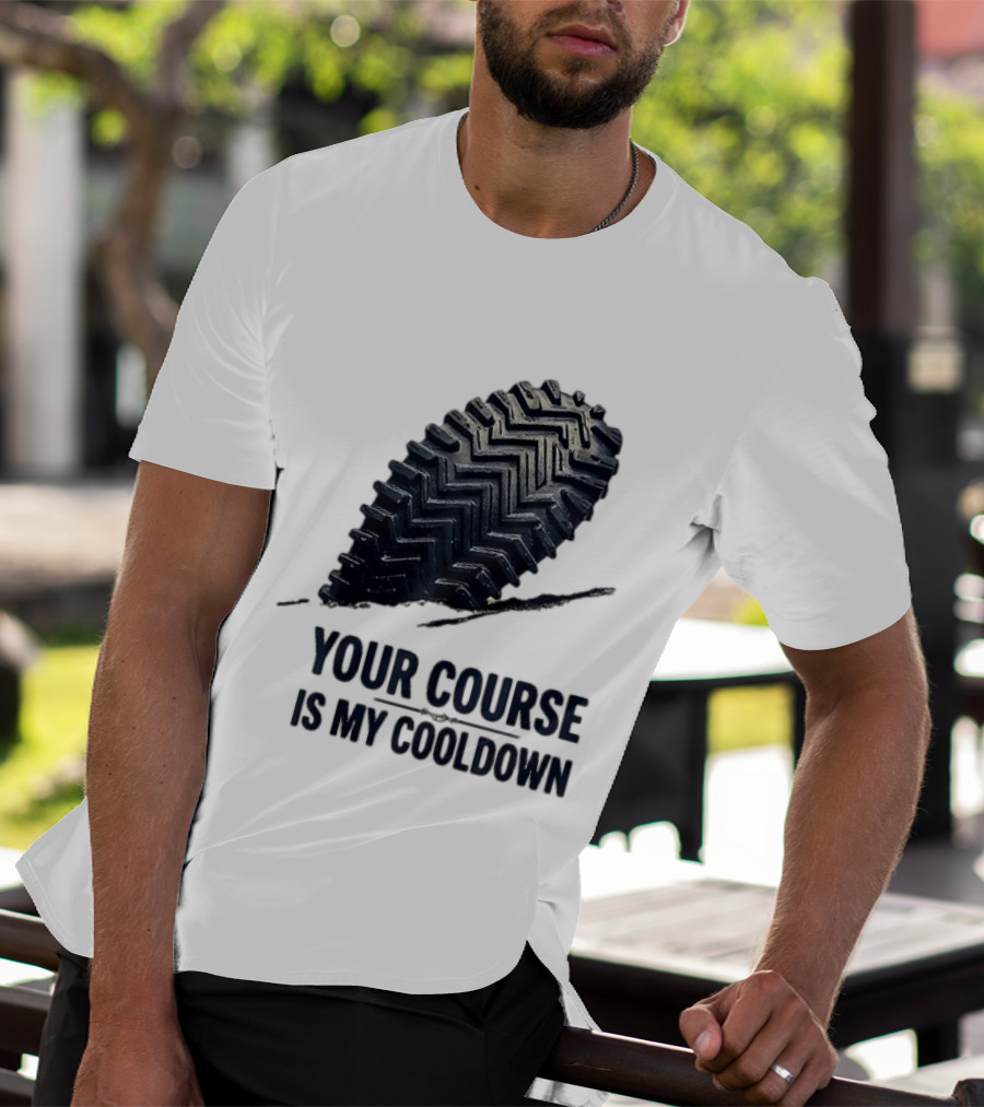 Your Course Is My Cooldown Trail Running Footprint T-Shirt