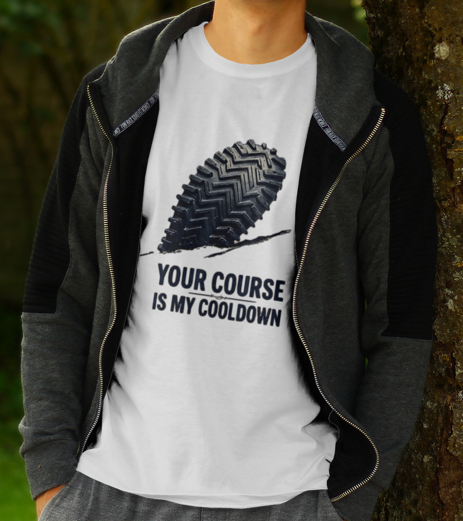 Your Course Is My Cooldown Trail Running Footprint T-Shirt