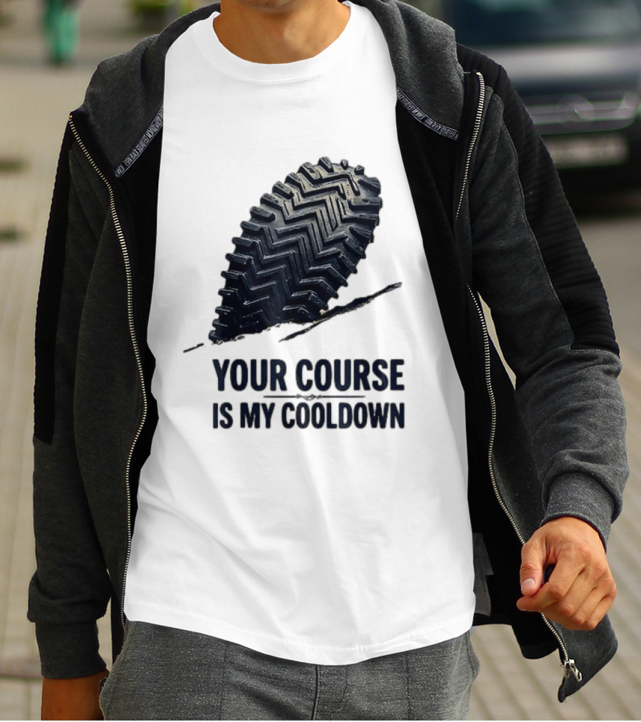 Your Course Is My Cooldown Trail Running Footprint T-Shirt