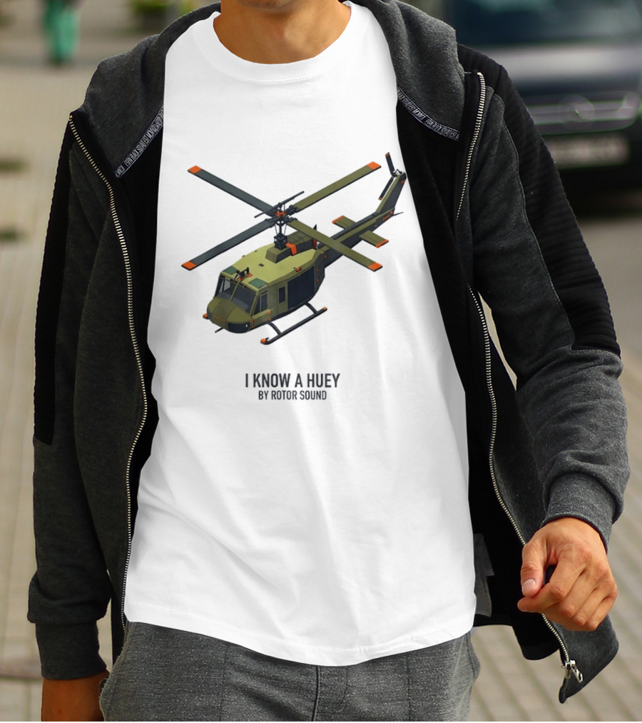 I Know A Huey UH 1 Iroquois By Rotor Sound Helicopter T-Shirt