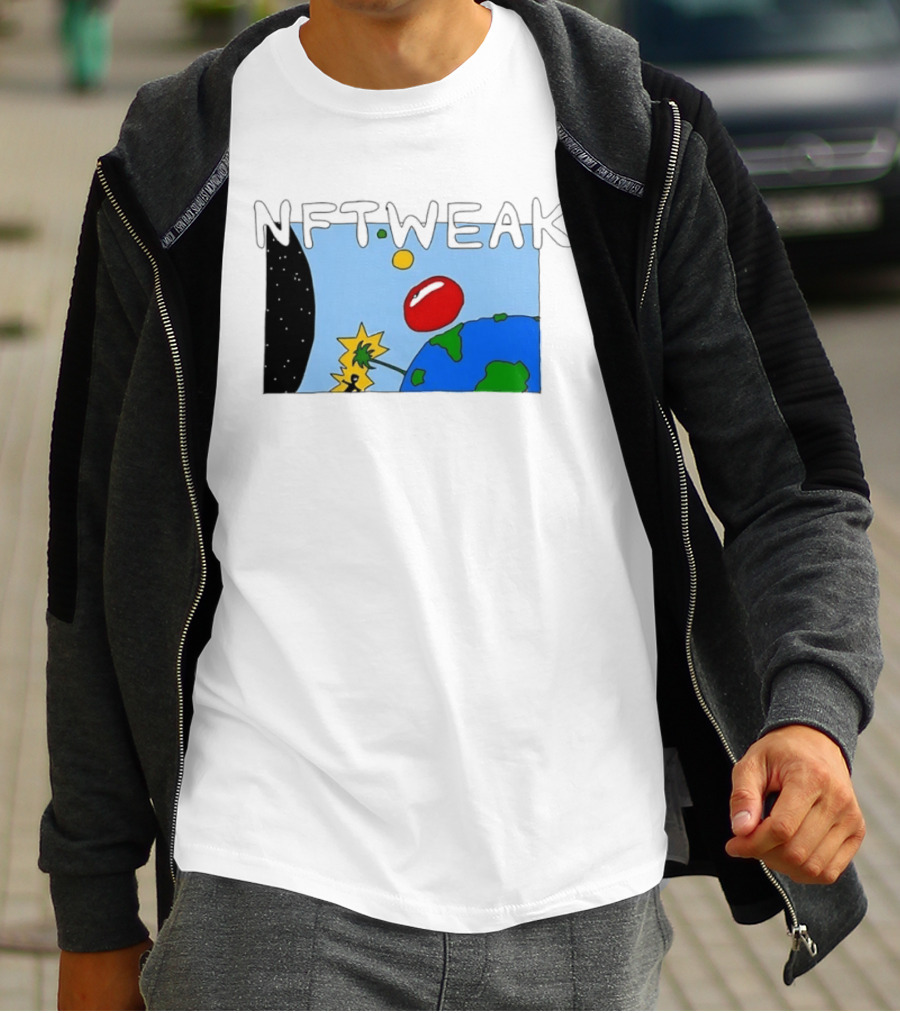 NFTWEAK Space Planet Cartoon NFT Satire Earth T-Shirt