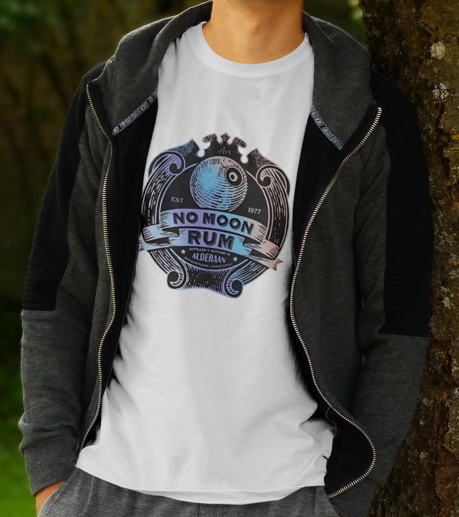 No Moon Rum Distilled And Bottled Alderaan Est 1977 T-Shirt
