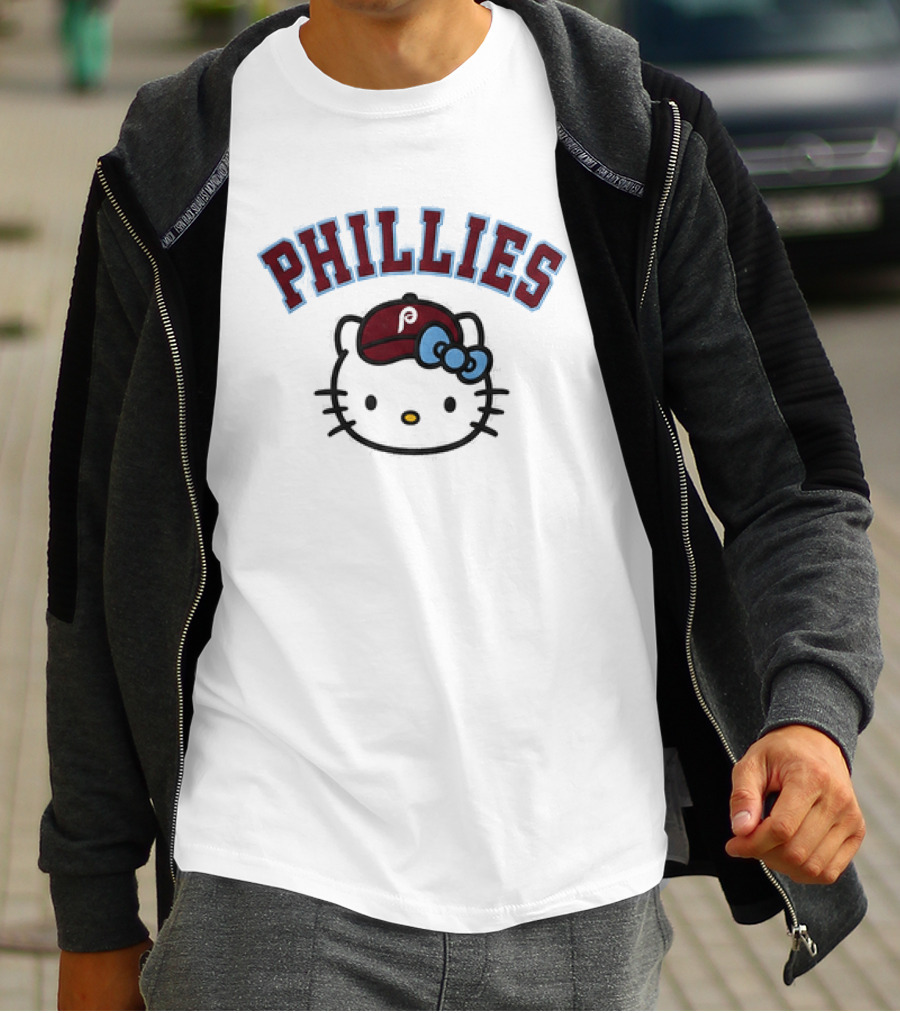Phillies Hello Kitty Night 2026 Cardigan Hat Bow T-Shirt