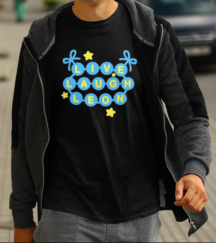 Live Laugh Leon Meme Blue And Yellow Stars T-Shirt