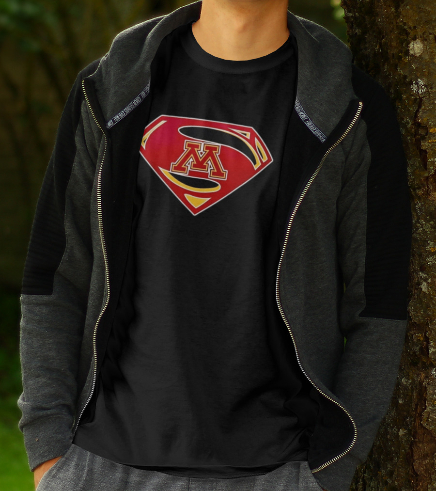 Minnesota Golden Gophers Superman Symbol College Sports Fan Gear T-Shirt