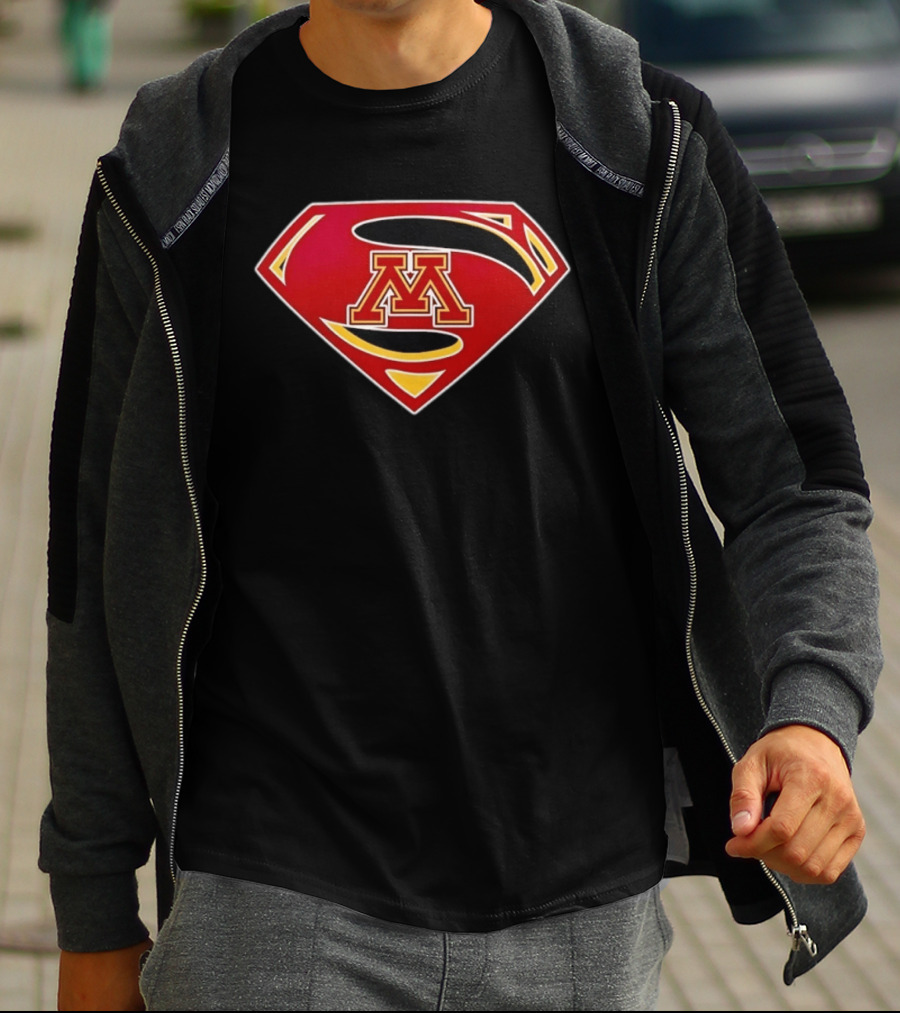Minnesota Golden Gophers Superman Symbol College Sports Fan Gear T-Shirt