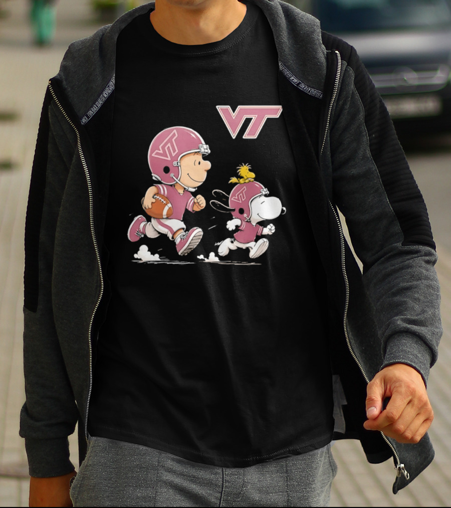 Charlie Brown Woodstock Snoopy Virginia Tech Hokies Football VT T-Shirt