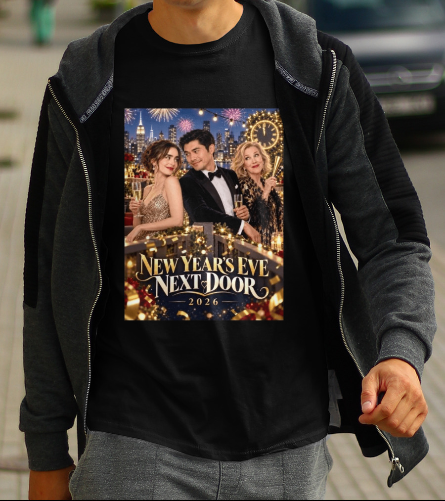 New Year's Eve Next Door 2026 Celebration With Charming Guests And Fireworks T-Shirt
