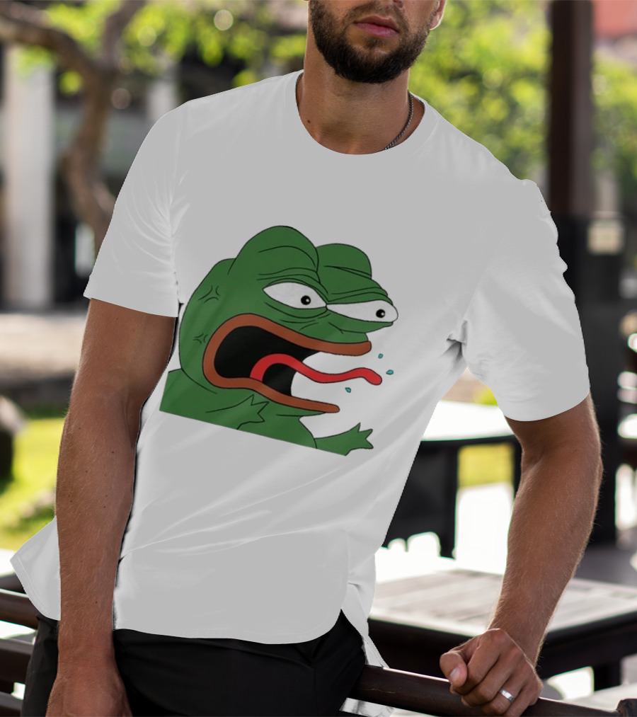 Angry Pepe Frog Meme Tongue Out Reaction Image T-Shirt
