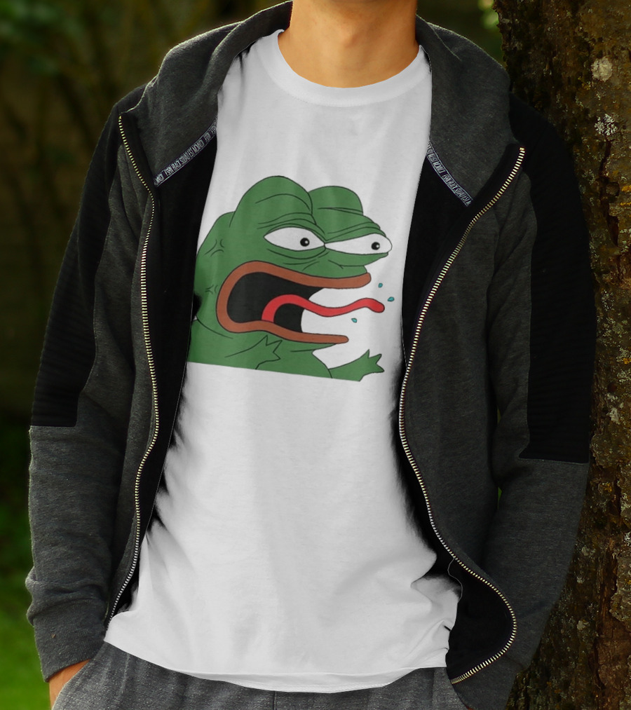 Angry Pepe Frog Meme Tongue Out Reaction Image T-Shirt
