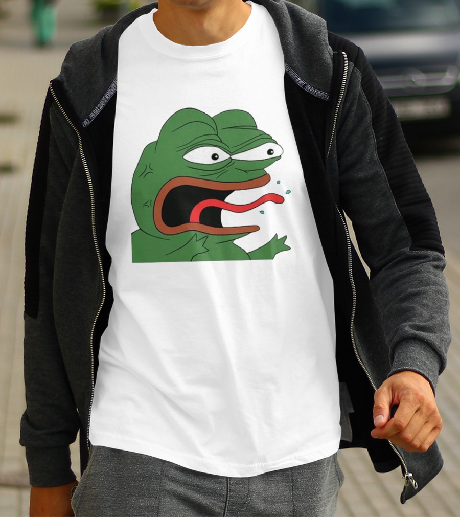 Angry Pepe Frog Meme Tongue Out Reaction Image T-Shirt