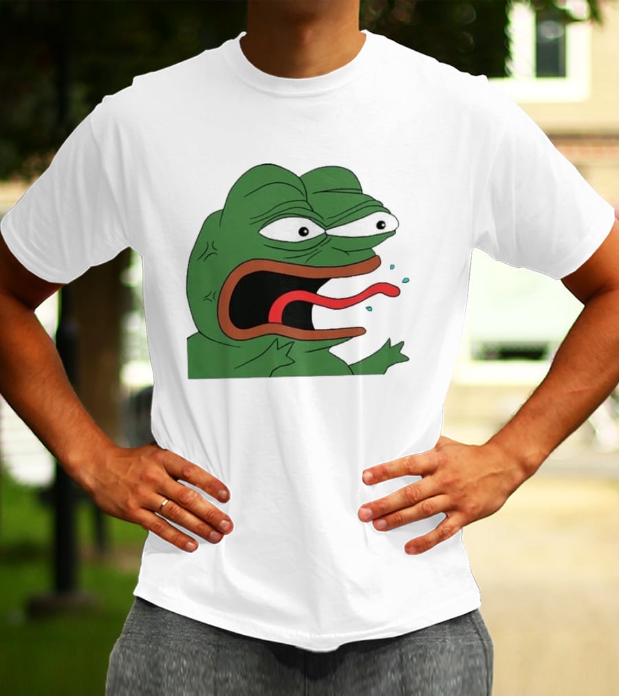 Angry Pepe Frog Meme Tongue Out Reaction Image T-Shirt
