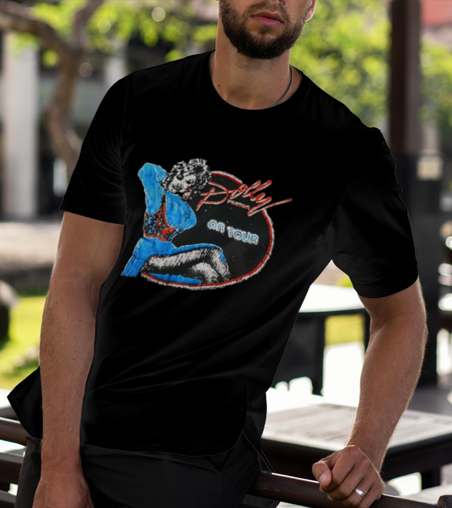 Dolly Parton On Tour Distressed Pinup Style Oval Frame T-Shirt
