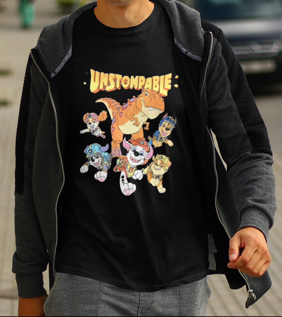 Paw Patrol Unstompable Pups With Tyrannosaurus Dinosaur Adventure T-Shirt