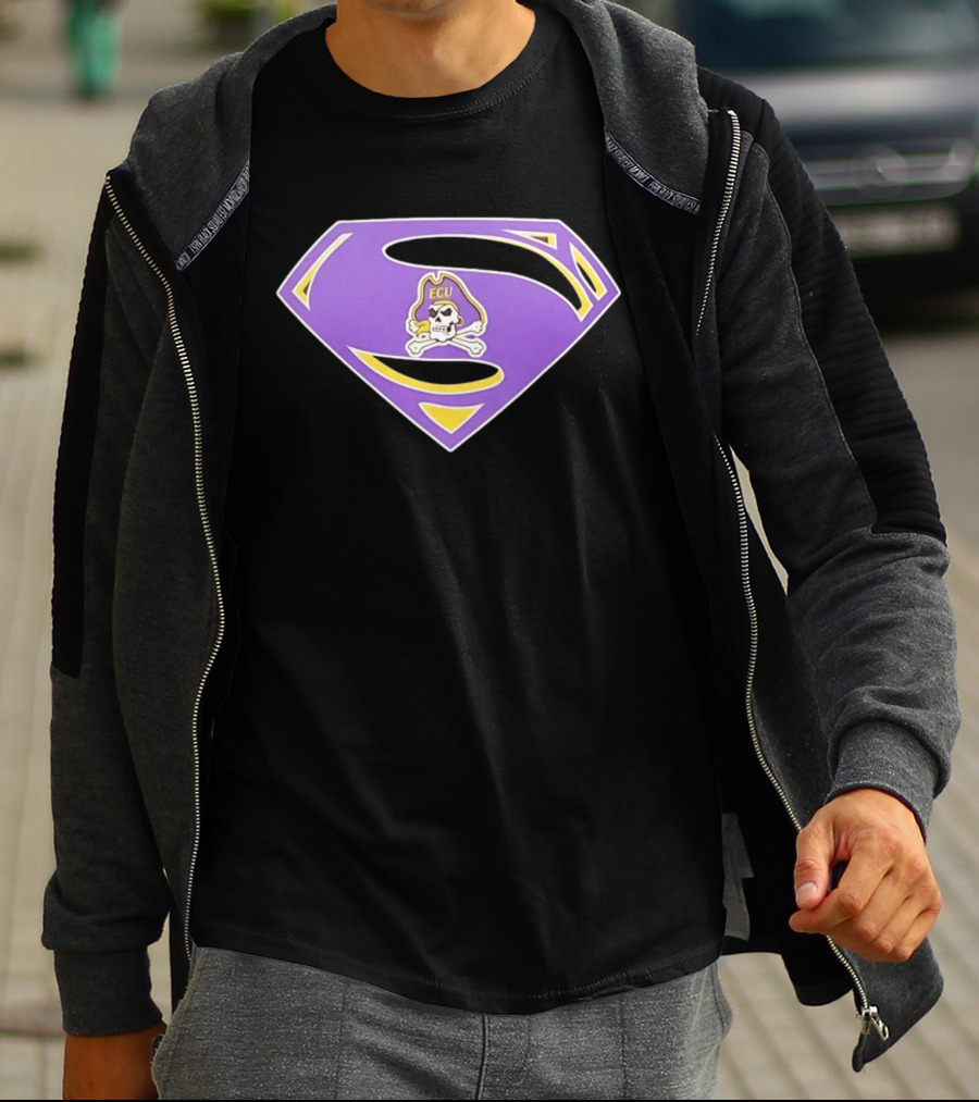 East Carolina University Pirates ECU Skull Superman T-Shirt