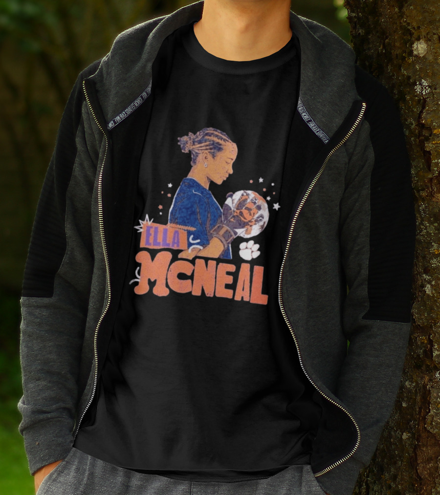 Ella McNeal Clemson Tigers Soccer Player Holding Ball T-Shirt