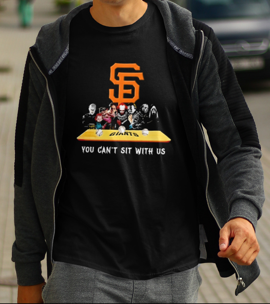 San Francisco Giants MLB You Can't Sit With Us Horror Characters Dugout Bench T-Shirt