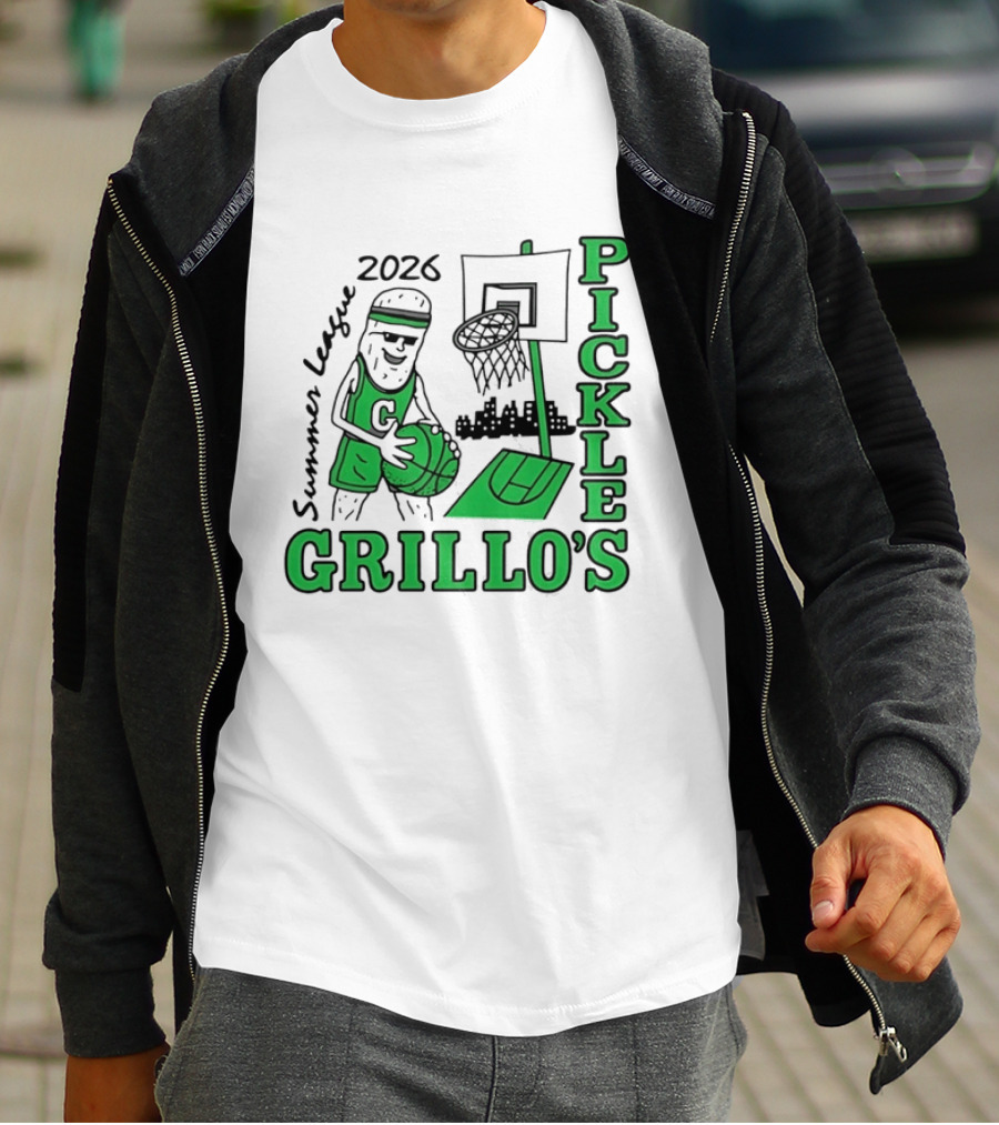 Grillo's Pickles 2026 Summer League Basketball Player And Hoop Fun T-Shirt