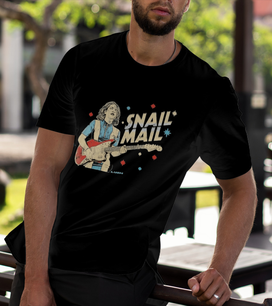 Snail Mail Lush Indie Rock Distressed Guitar T-Shirt