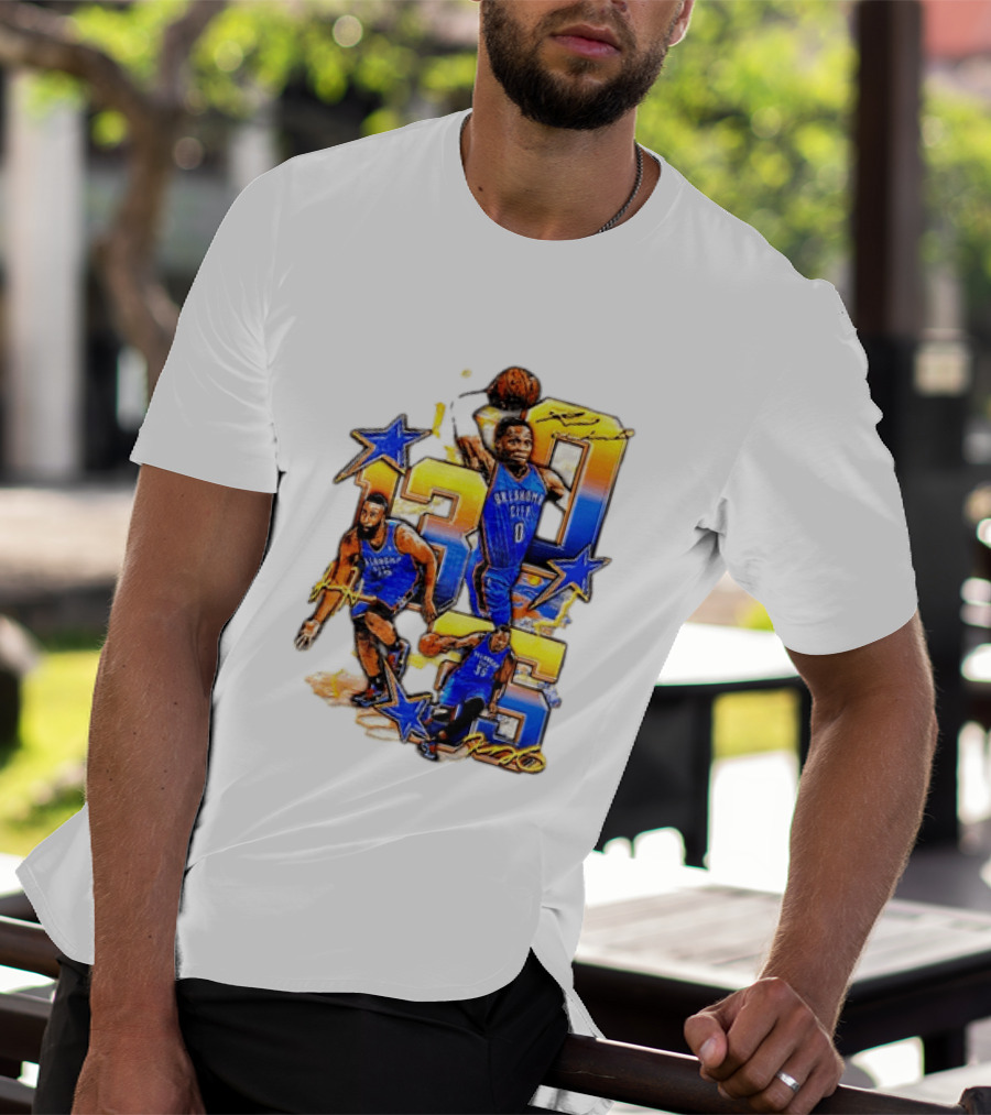 James Harden Russell Westbrook Kevin Durant Oklahoma City Thunder NBA Legends T-Shirt