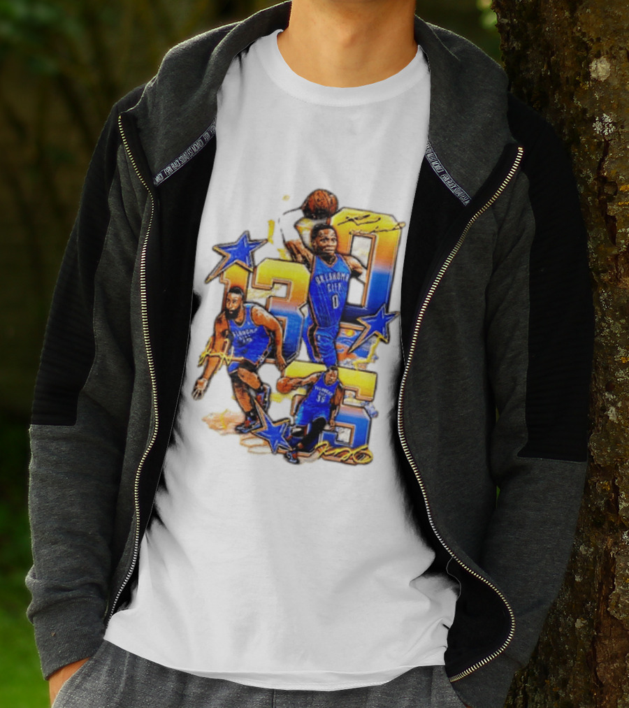 James Harden Russell Westbrook Kevin Durant Oklahoma City Thunder NBA Legends T-Shirt