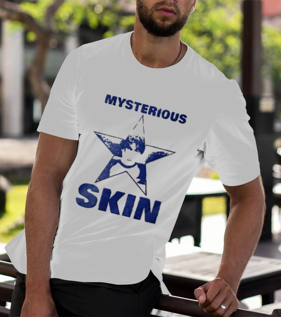 Mysterious Skin Distressed Blue Star Male Bootleg T-Shirt