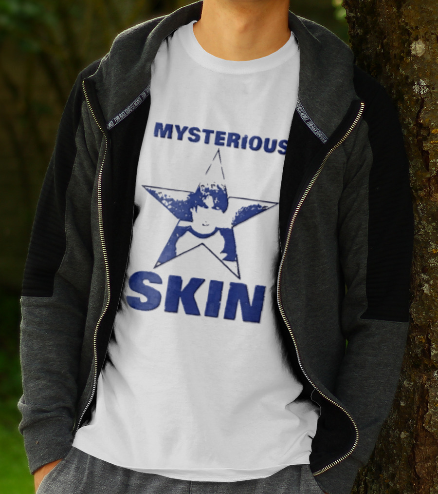 Mysterious Skin Distressed Blue Star Male Bootleg T-Shirt