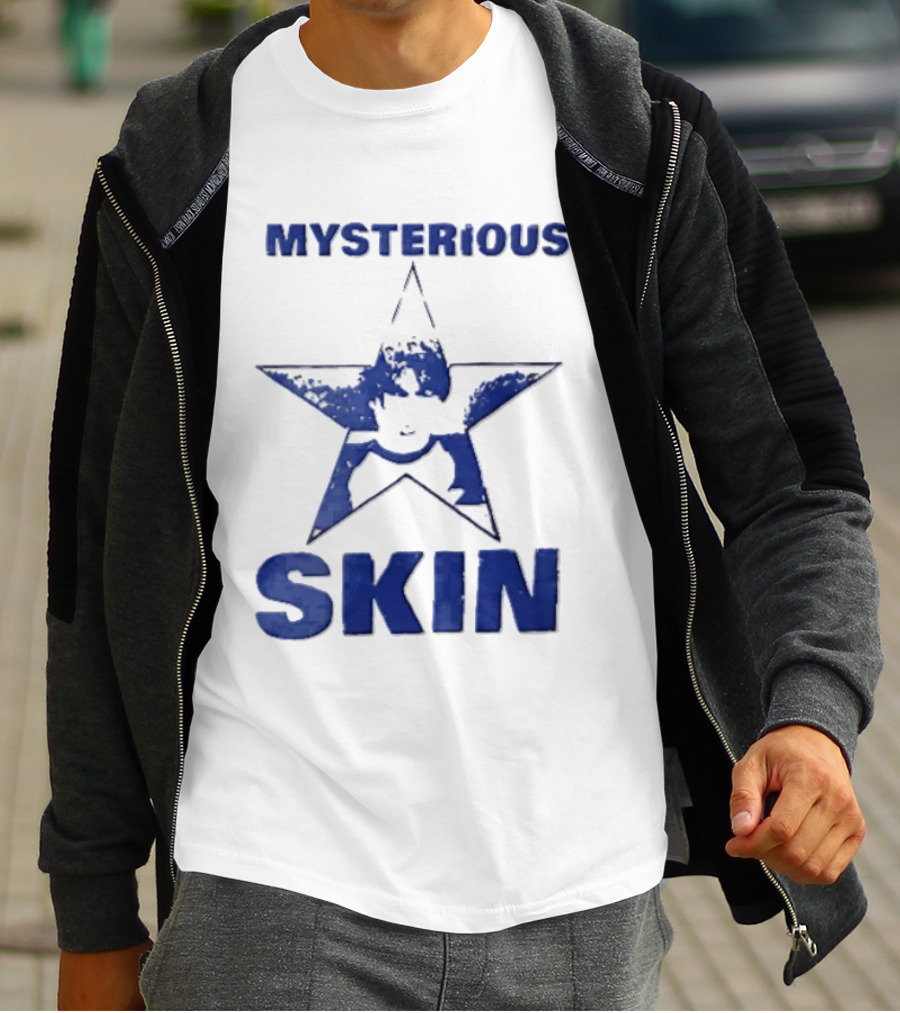 Mysterious Skin Distressed Blue Star Male Bootleg T-Shirt
