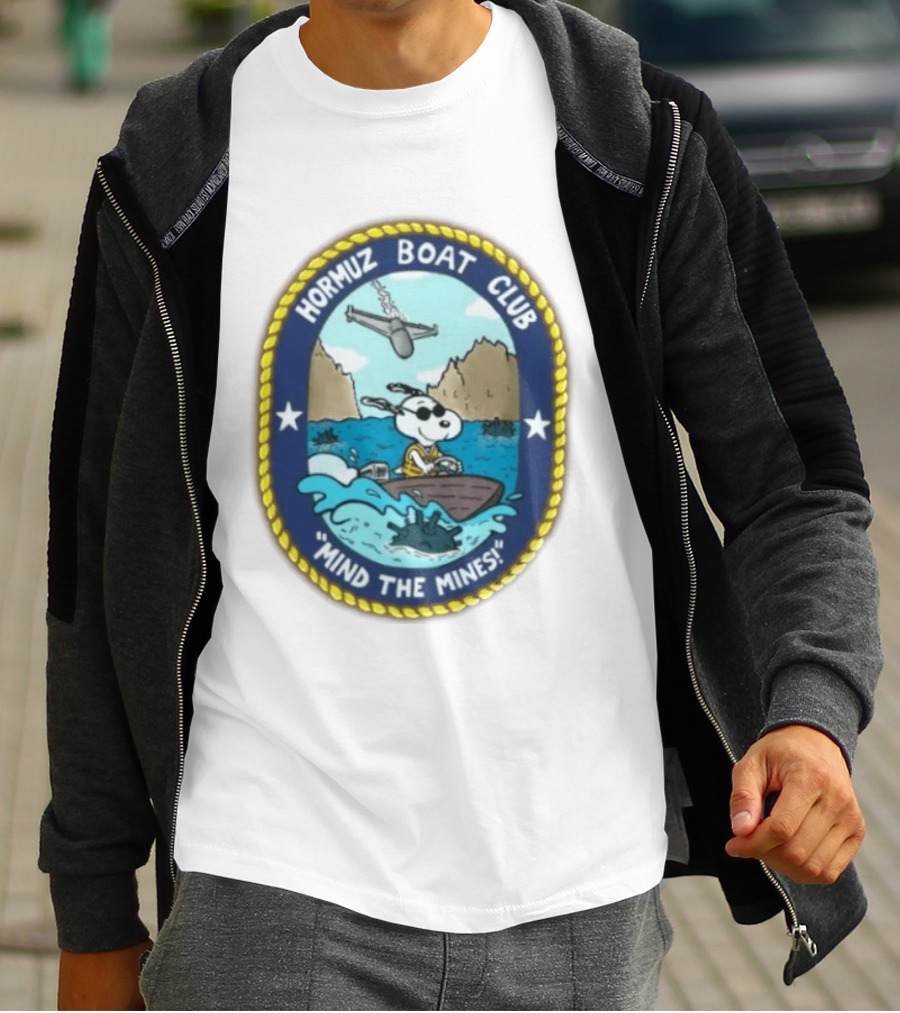 Hormuz Boat Club Snoopy Mind The Mines Marine Adventure Patch T-Shirt