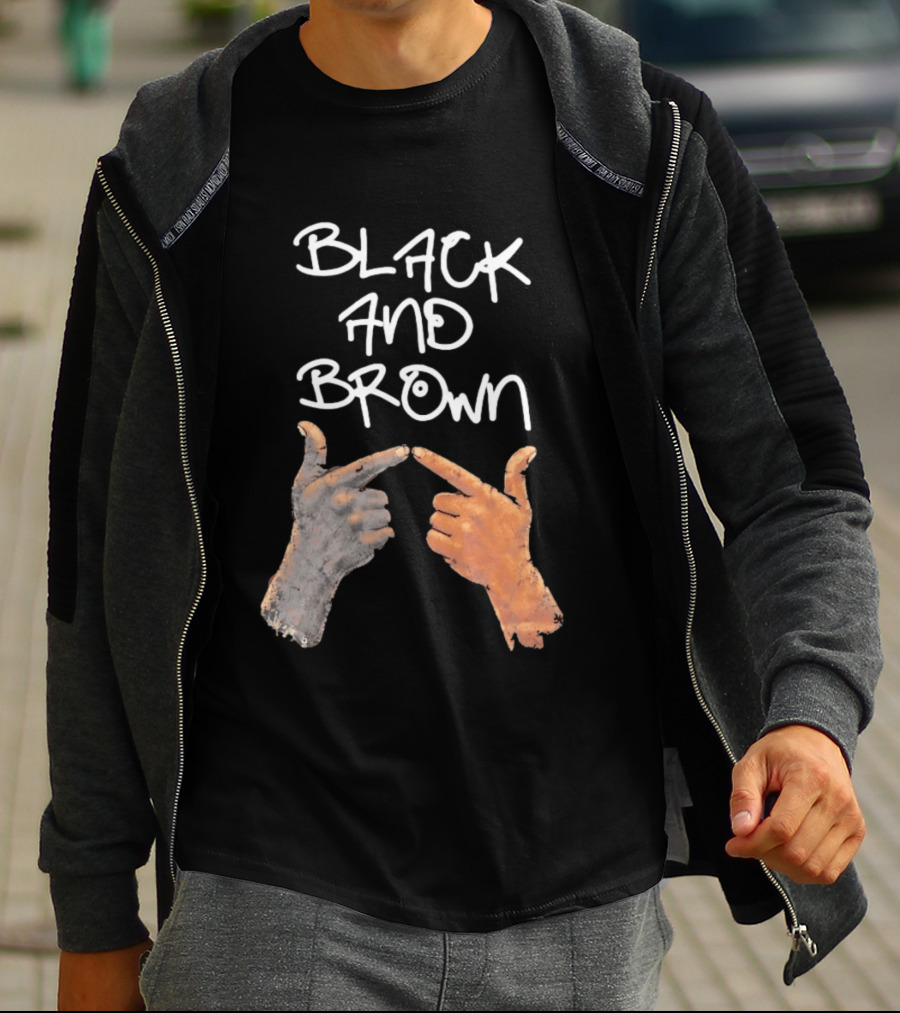 Black And Brown Hand Gesture Unity Solidarity T-Shirt