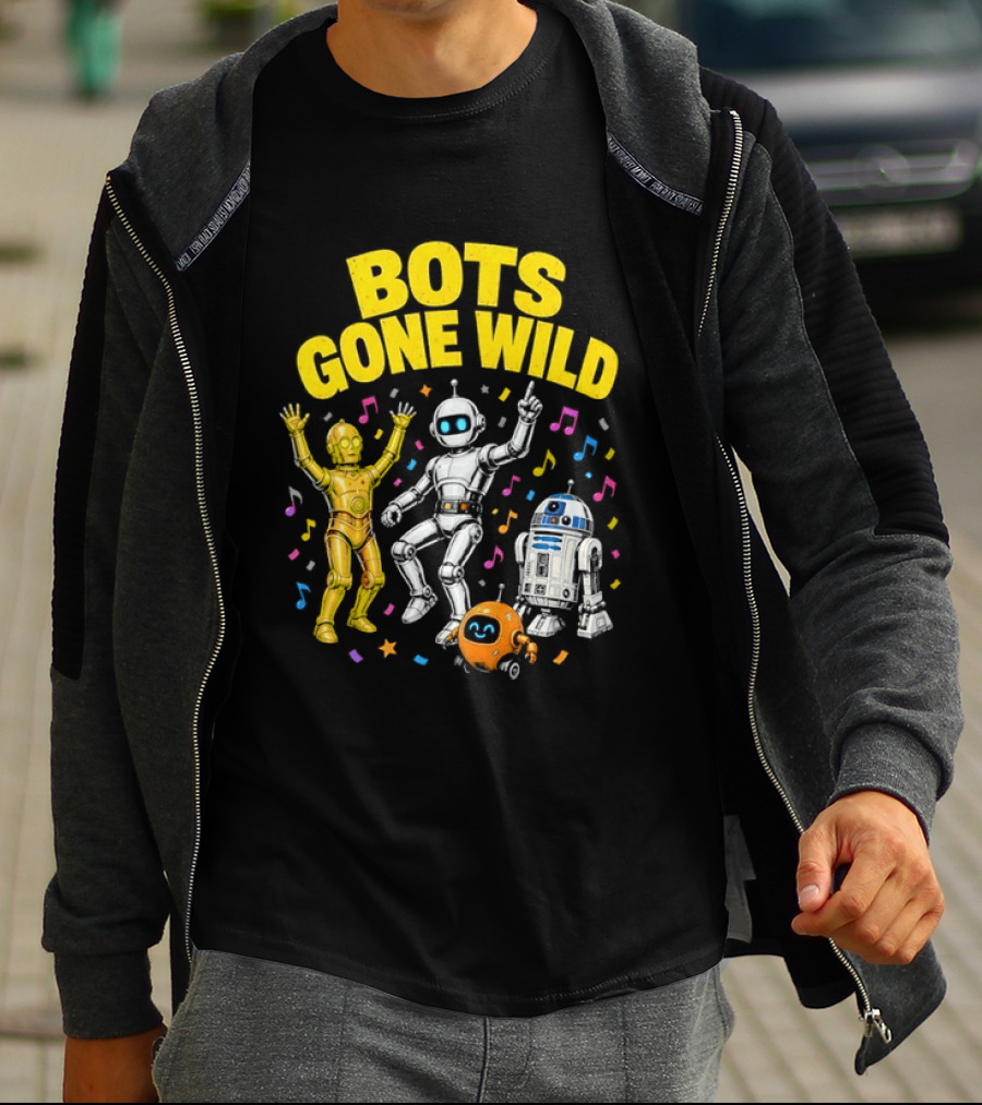 Bots Gone Wild With Star Wars Droids C 3PO R2 D2 Celebration T-Shirt