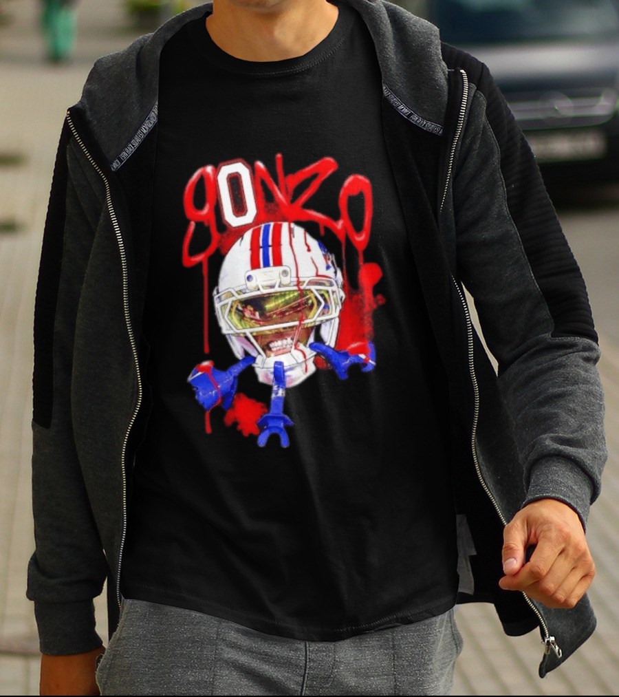 Christian Gonzalez Gonzo New England Patriots Football Helmets And Gear T-Shirt
